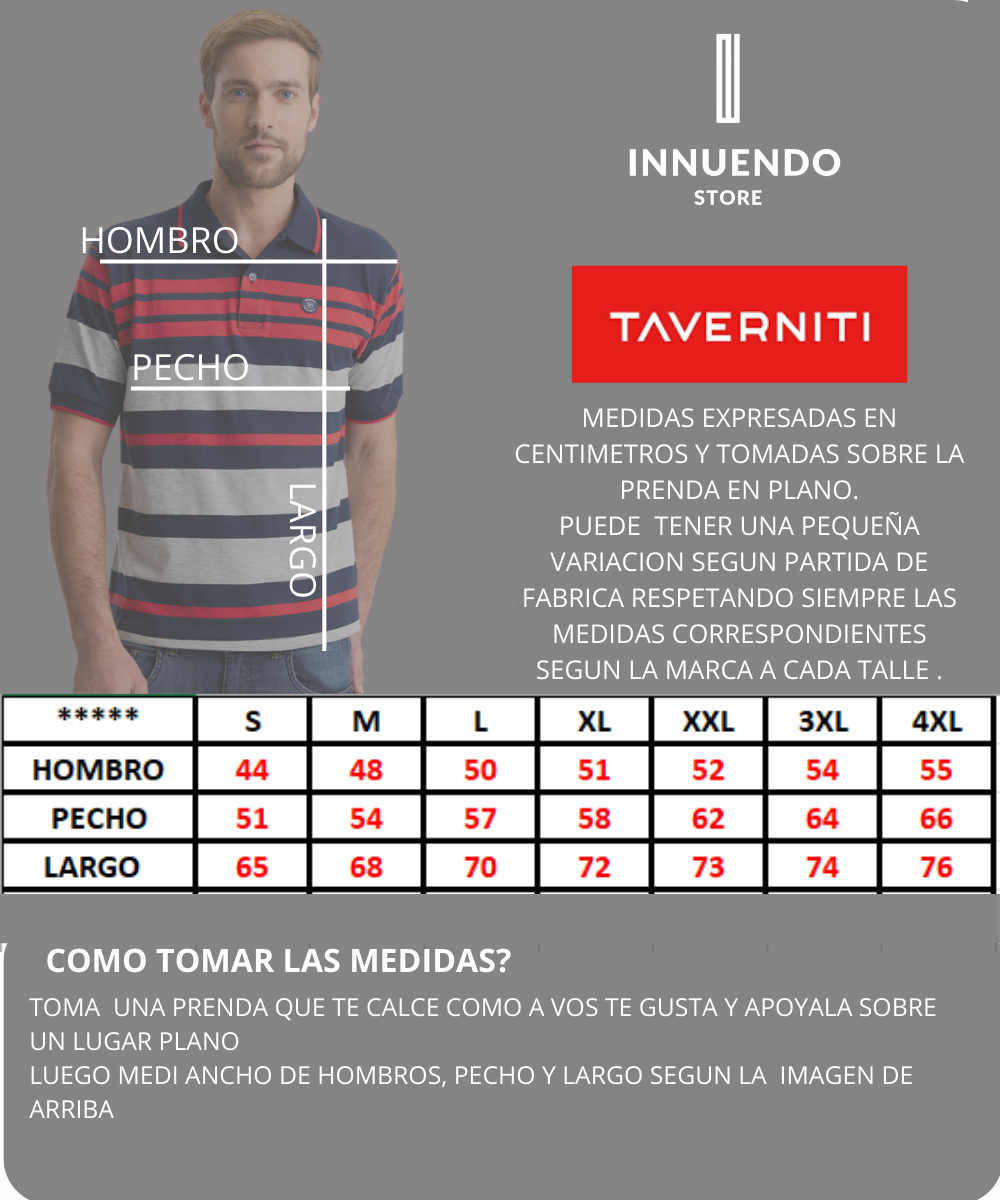 Tabla de talles de TAVERNITI